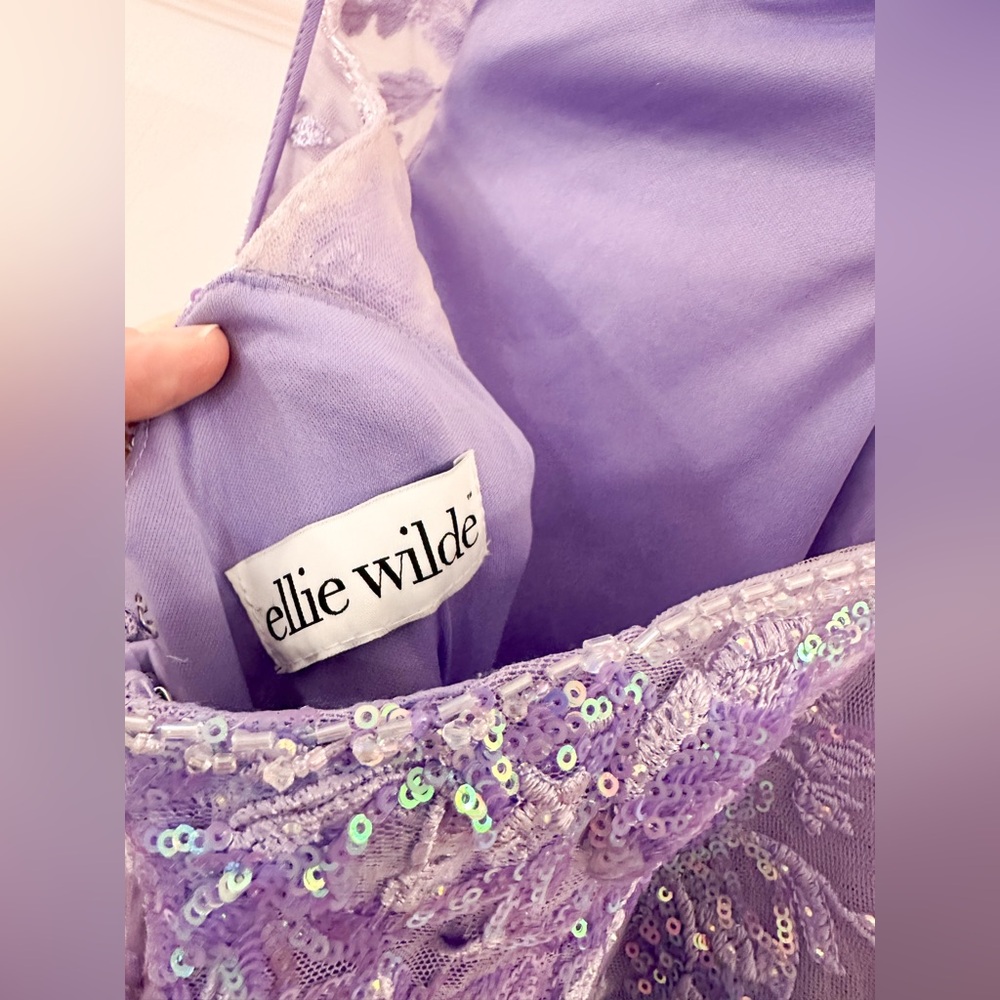 Ellie Wilde EW35011 Lavender Purple Sequin Mermaid Prom Dress sz 0/2 - Picture 12 of 12